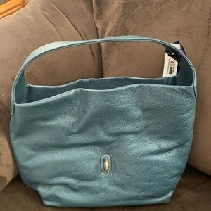 Dooney And Burke Logo Lock Shoulder Bag